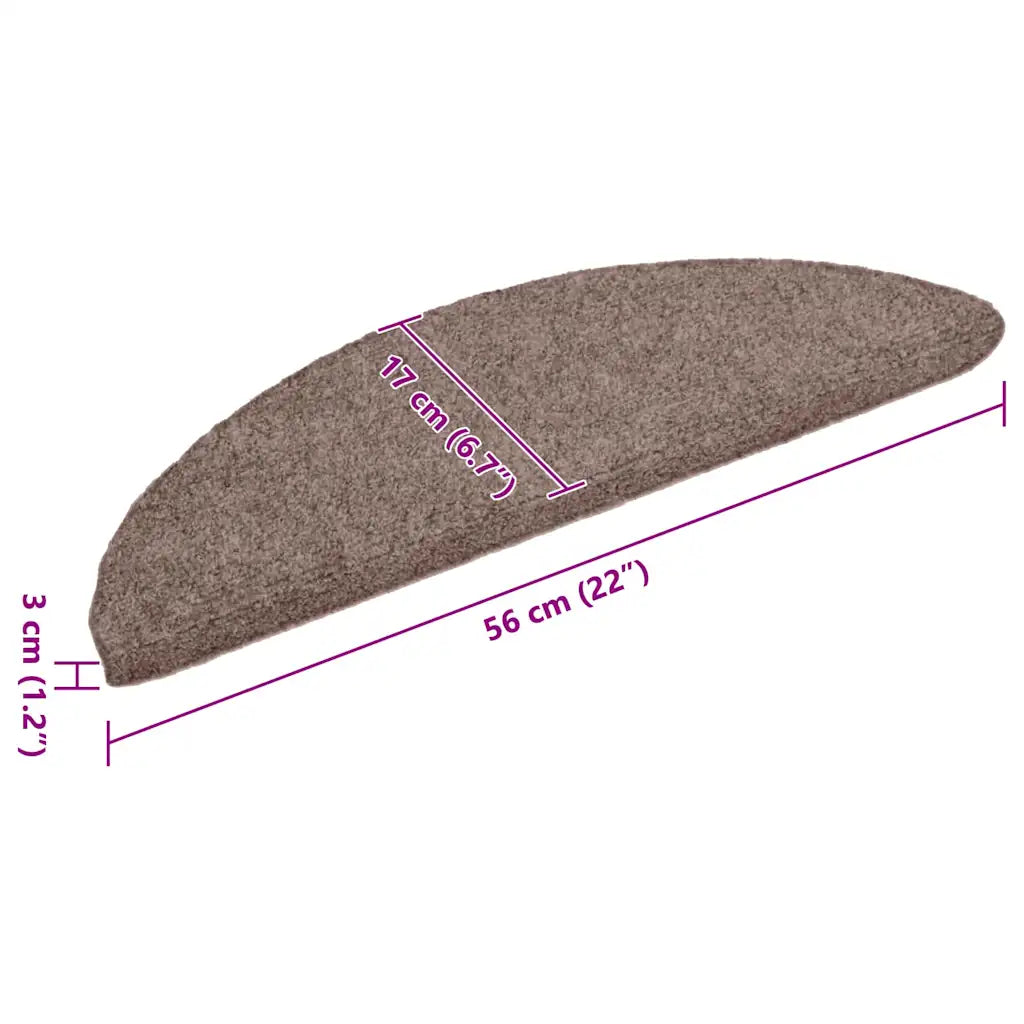 Tapetes de escada autoadesivos 10 peças 56x17x3 cm claro meia-lua