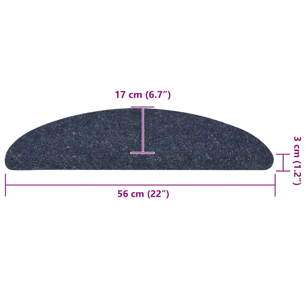 Tapetes de escada autoadesivos 10 peças 56x17x3 cm meia-lua