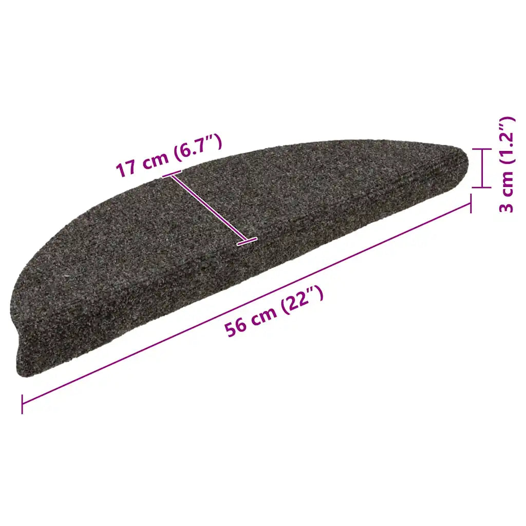 Tapetes de escada autoadesivos 10 peças 56x17x3 cm meia-lua