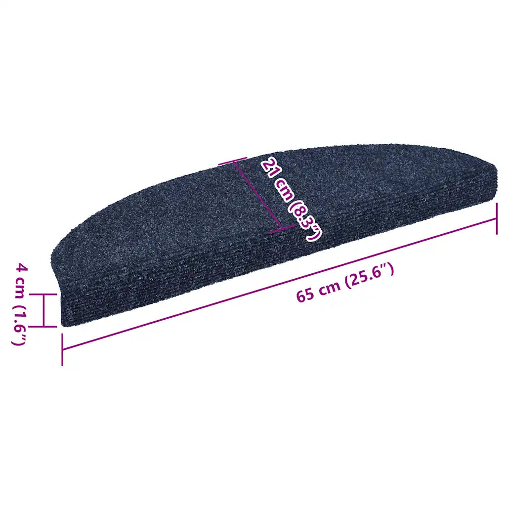 Tapetes de escada autoadesivos 10 peças 65x21x4 cm semicircular grande