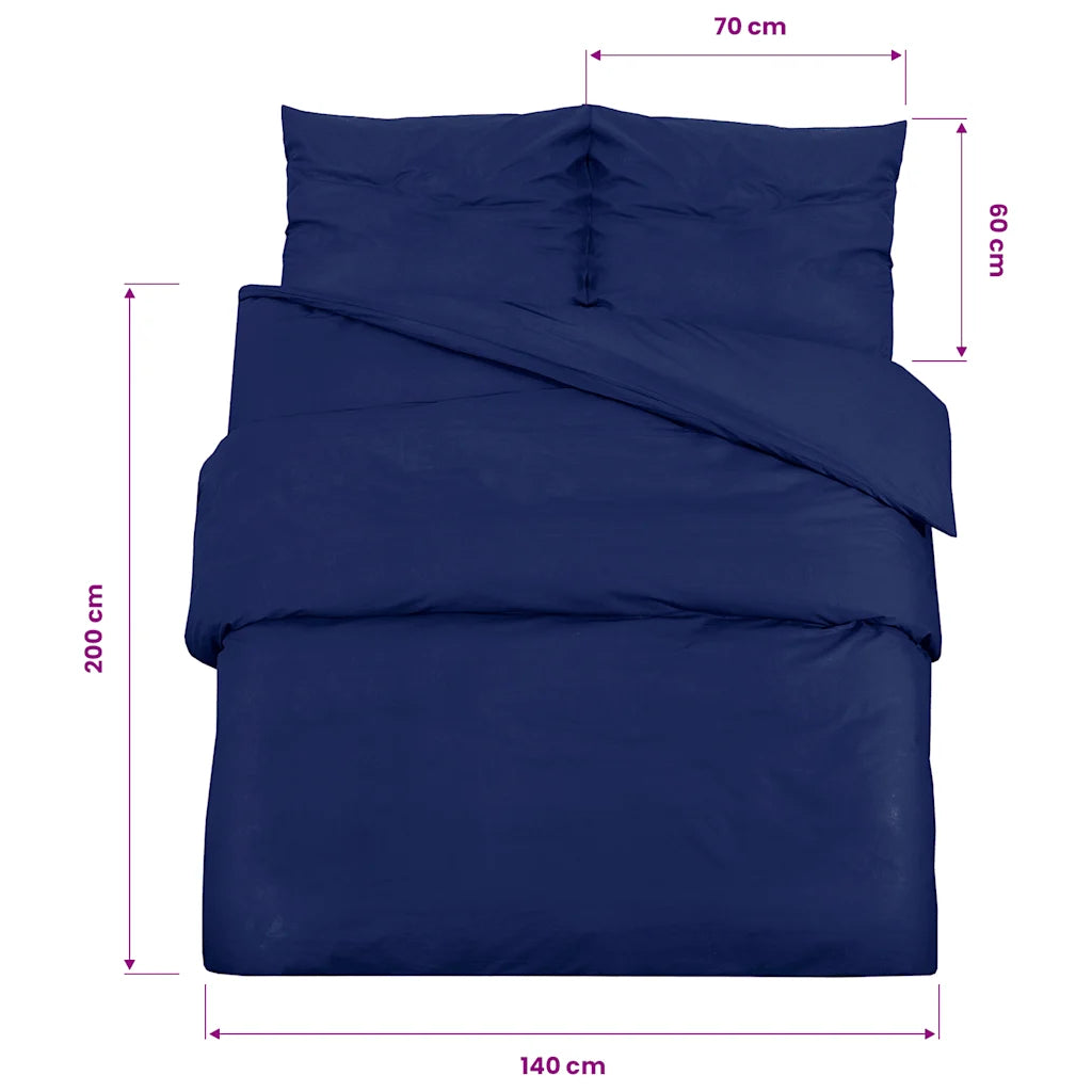 Conjunto capa de edredão 140x200cm microfibra leve marinho