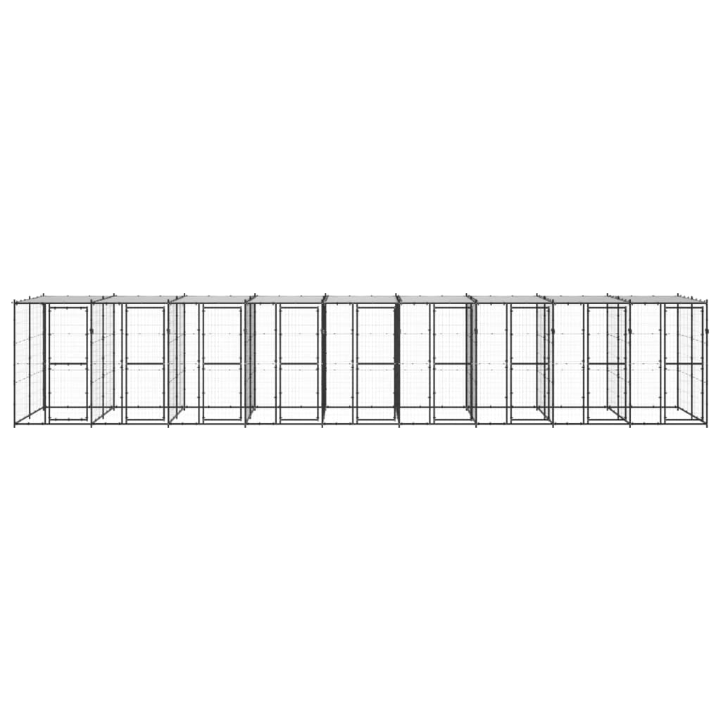 Canil de exterior com telhado 21,78 m² aço