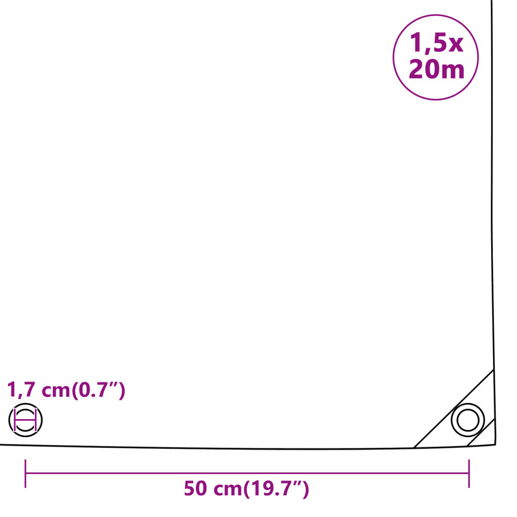 Lona 650 g/m² 1,5x20 m
