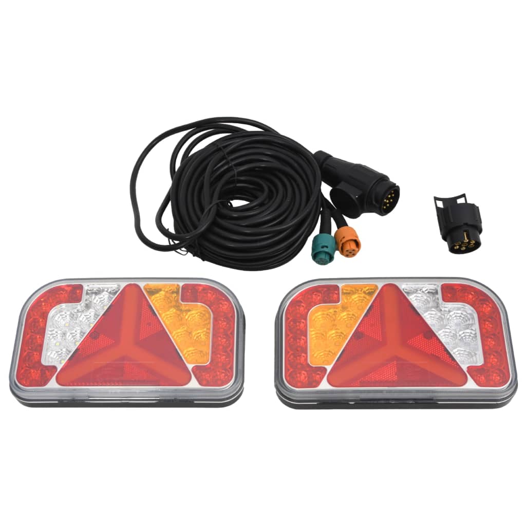 Farolins reboque 2 pcs 24x5x14,5 cm lâmpada LED 12V vermelho