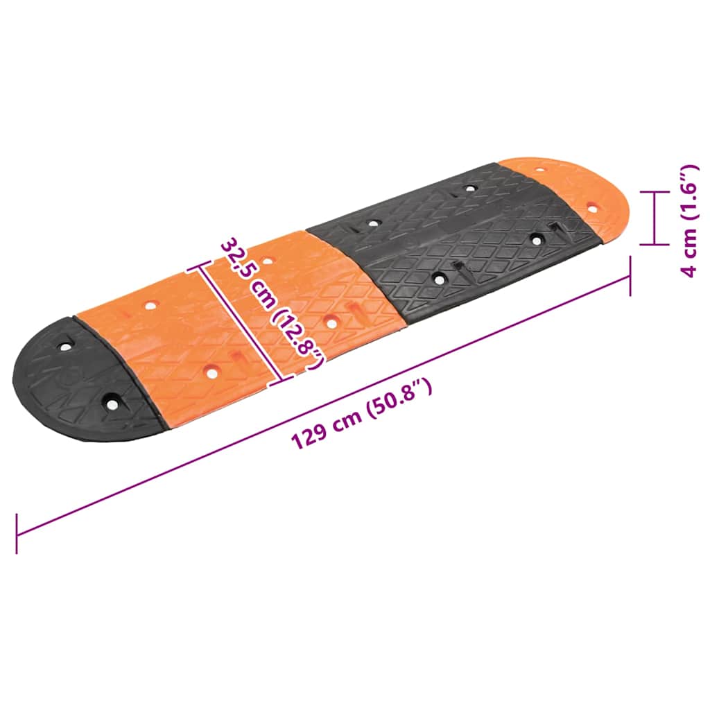 vidaXL Lomba 129x32,5x4 cm borracha preto e amarelo