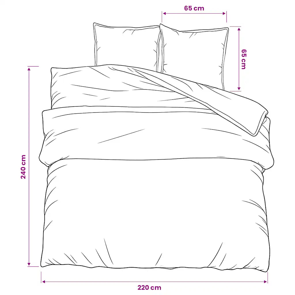 Conjunto de capa de edredão 220x240 cm algodão cinza-escuro