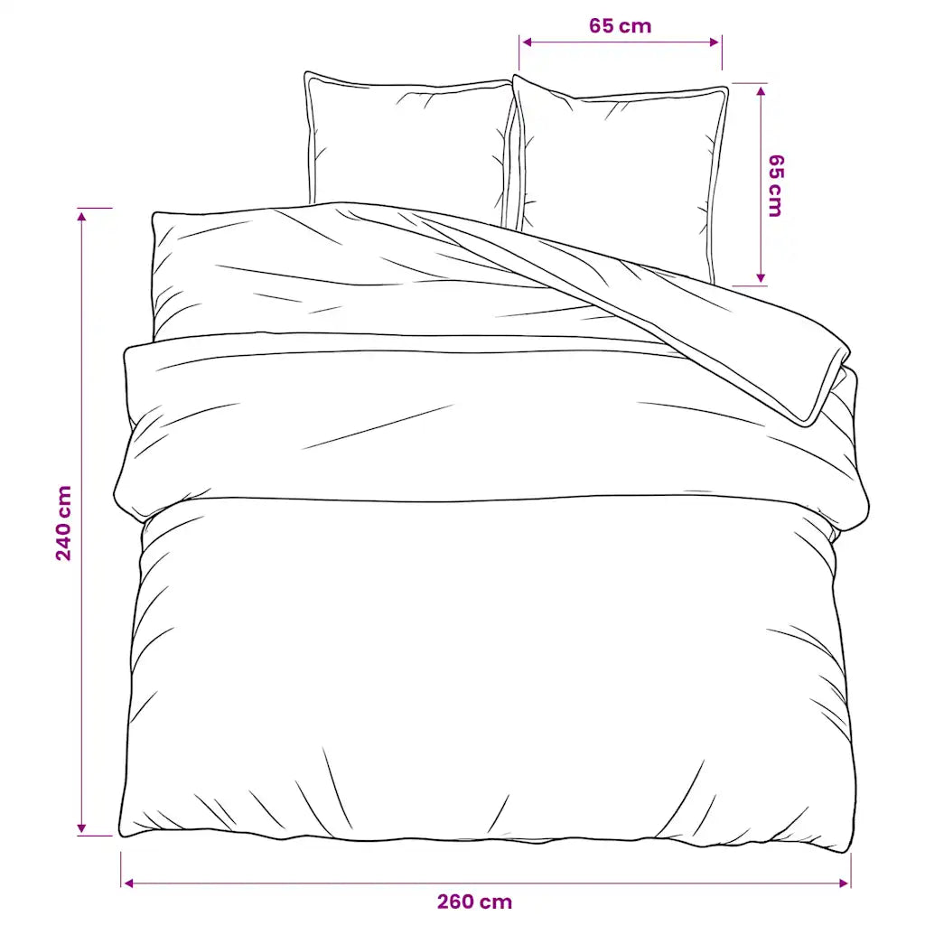 Conjunto de capa de edredão 260x240 cm algodão cinzento