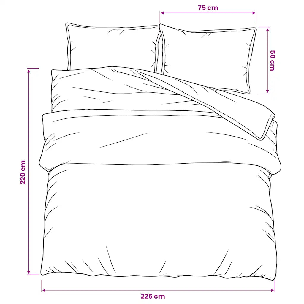 Conjunto de capa de edredão 225x220 cm algodão cinza-escuro