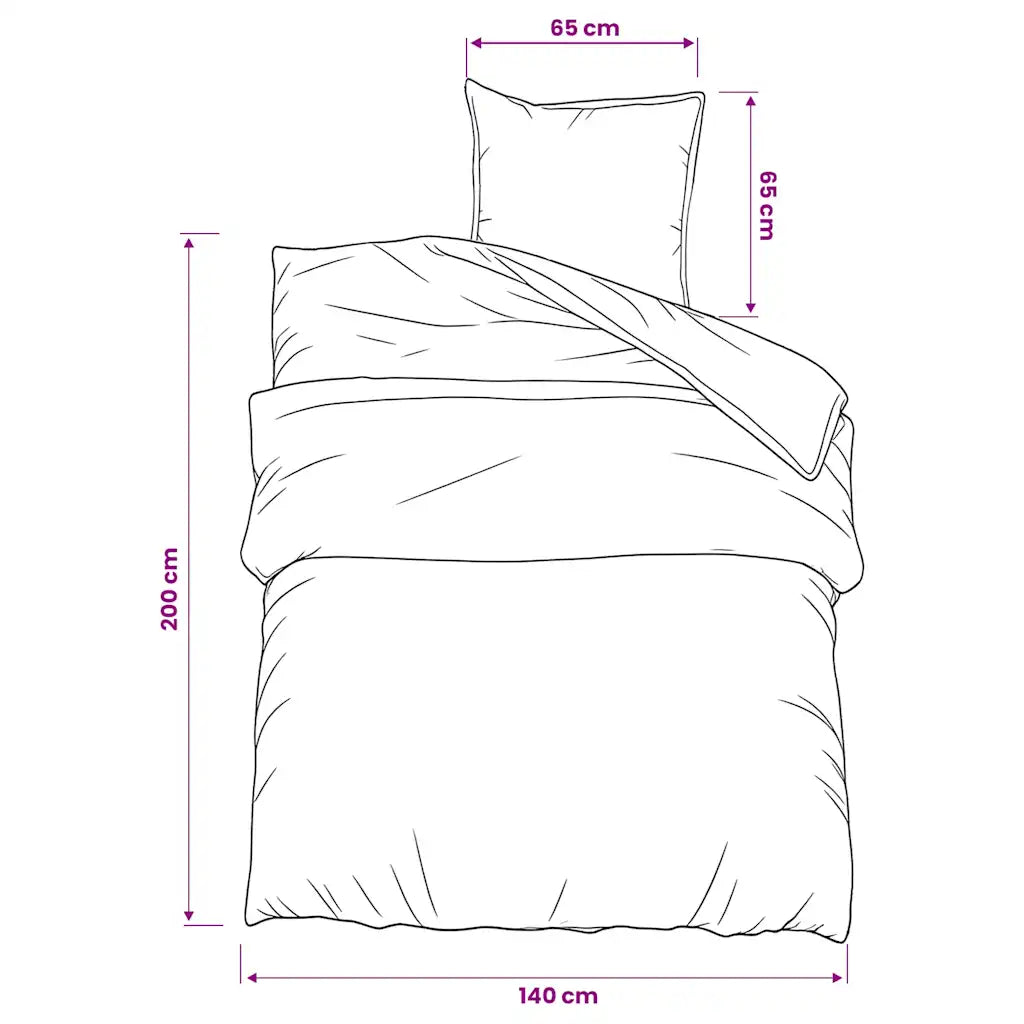 Conjunto de capa de edredão 140x200cm algodão e branco