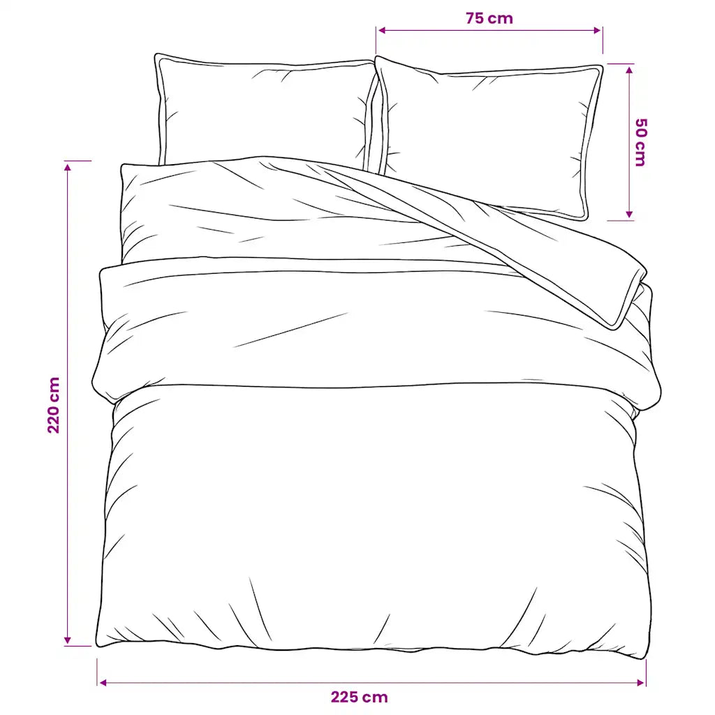 Conjunto de capa de edredão 225x220cm algodão e branco