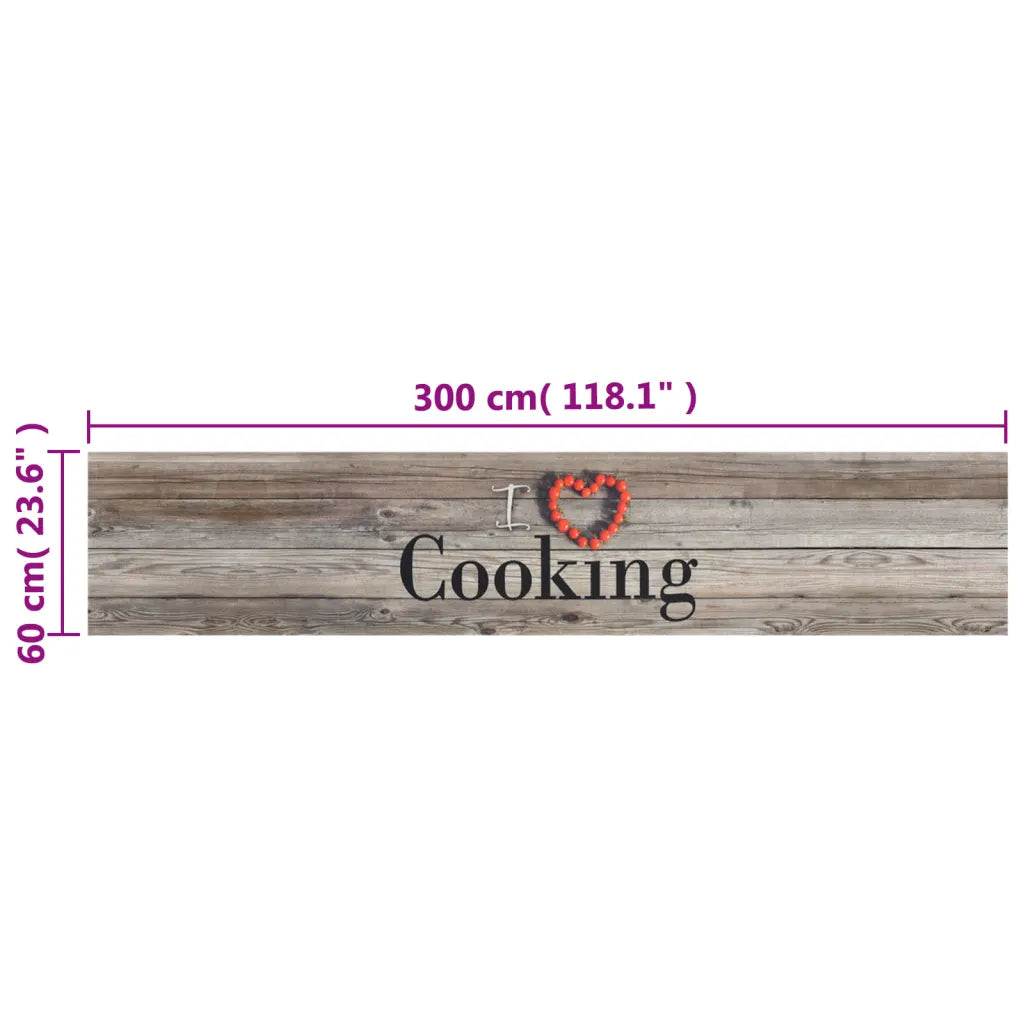 Tapete de cozinha lavável 60x300 cm veludo padrão cooking cinza