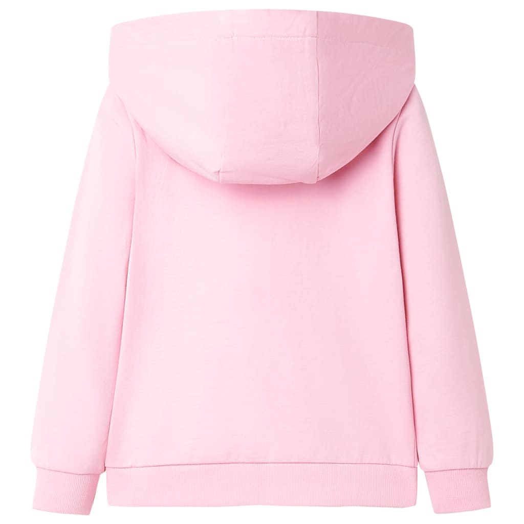 Sweatshirt para criança com capuz e fecho rosa-brilhante 116