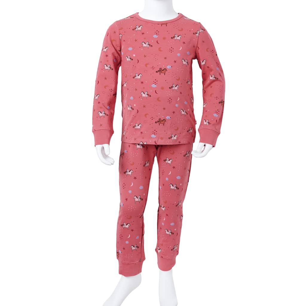 Pijama de manga comprida para criança rosa-velho 92