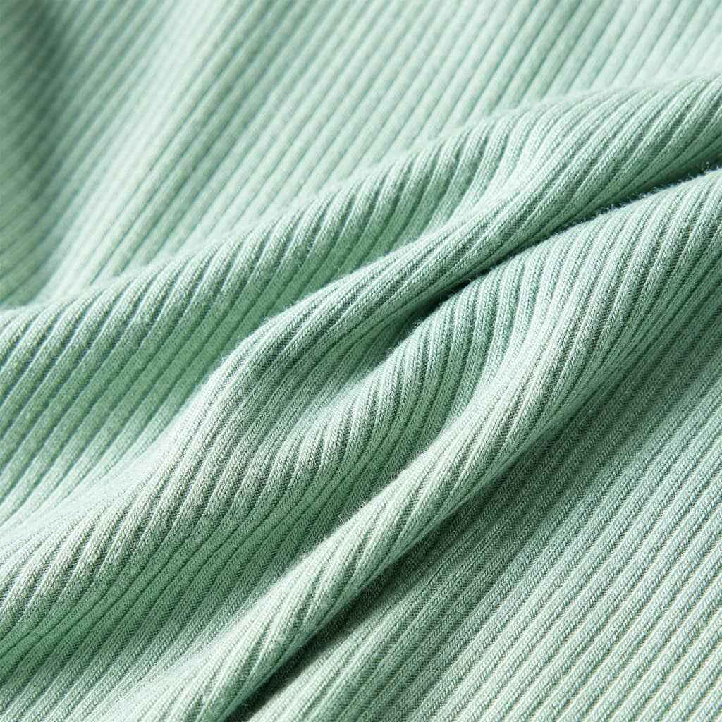 T-shirt manga comprida para criança de meia gola menta-escuro 92