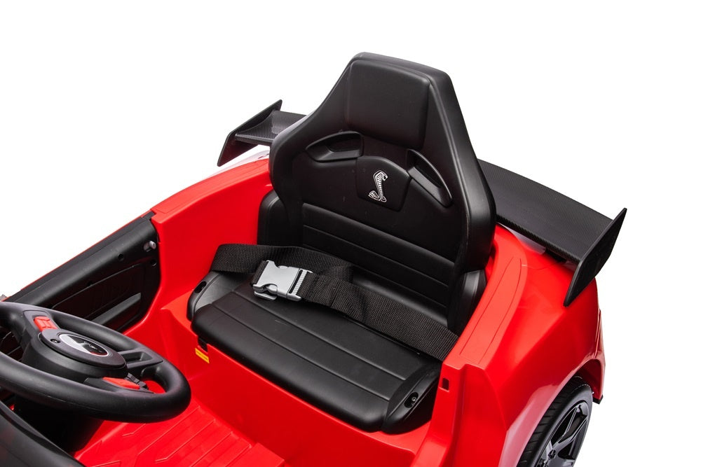 Ford Mustang GT500,12 volt elektrische kinderauto met rubberen banden, leder zitje en meer!