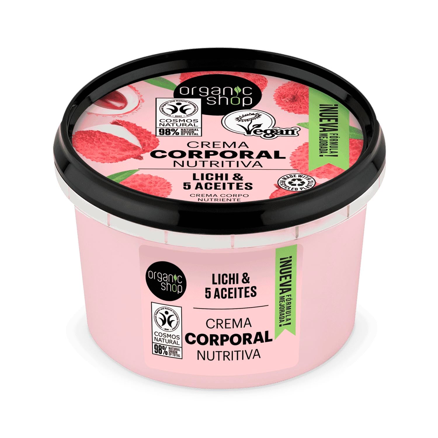 Organic Shop Lichi Rosa Crema Corporal Nutritiva 250Ml