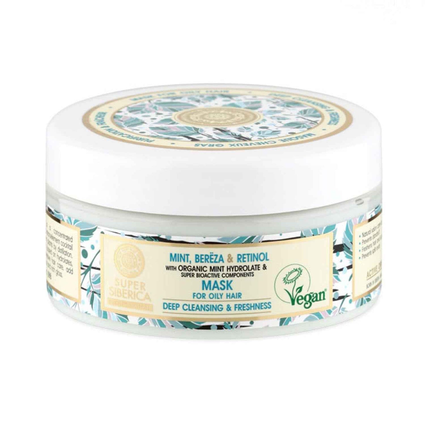 Natura Siberica Menta Abedul Retinol Mascára Capilar Cabelo Graso 400Ml