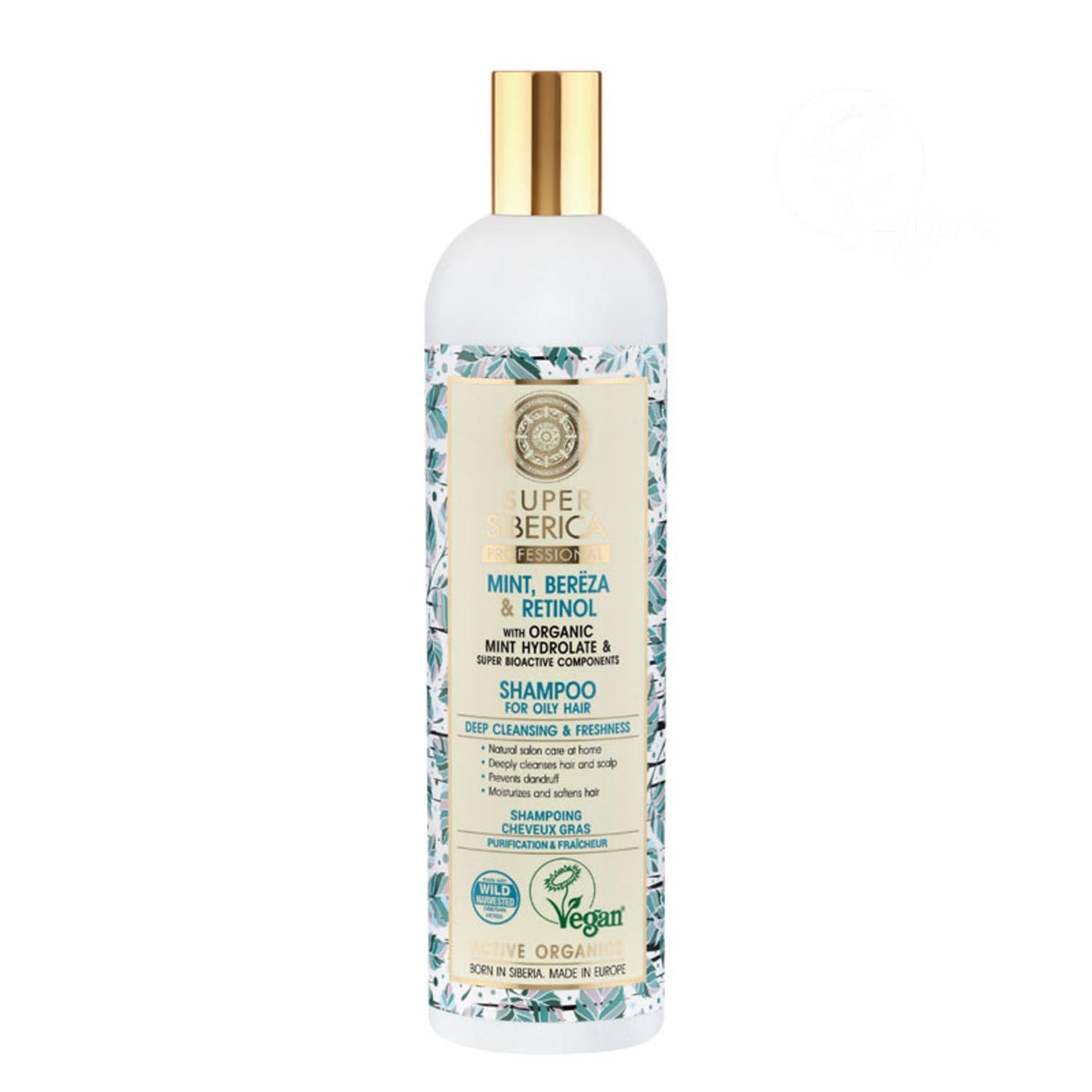 Natura Siberica Menta Abedul Retinol Shampoo Profesional Cabelo Graso 400Ml