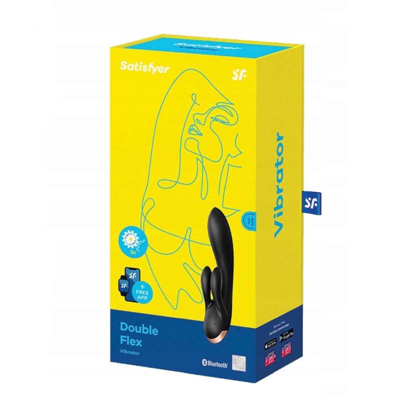Satisfyer Double Flex Vibrador Negro Negro Con App 1Un