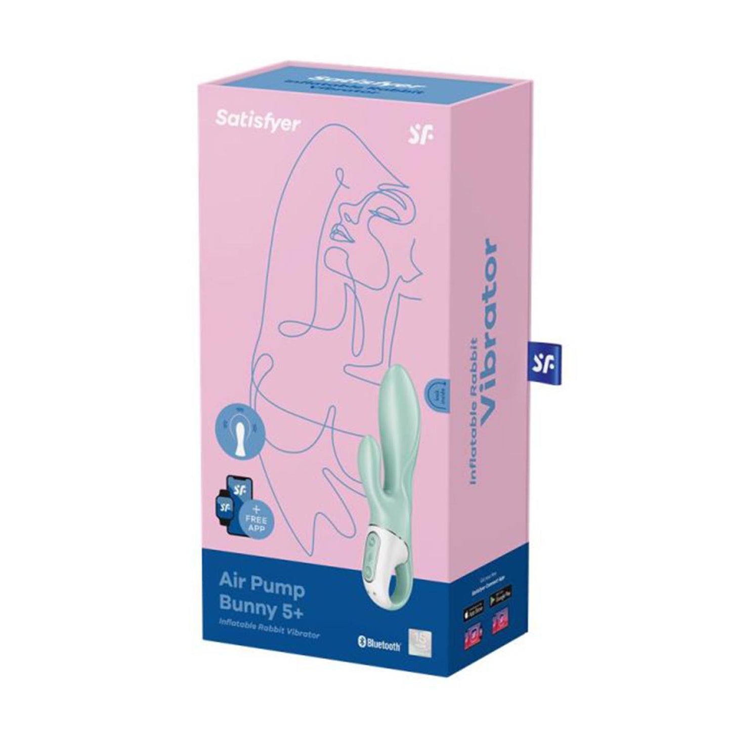 Satisfyer Air Pump Booty 5+ Vibrador Anal Inflable Menta 1Un