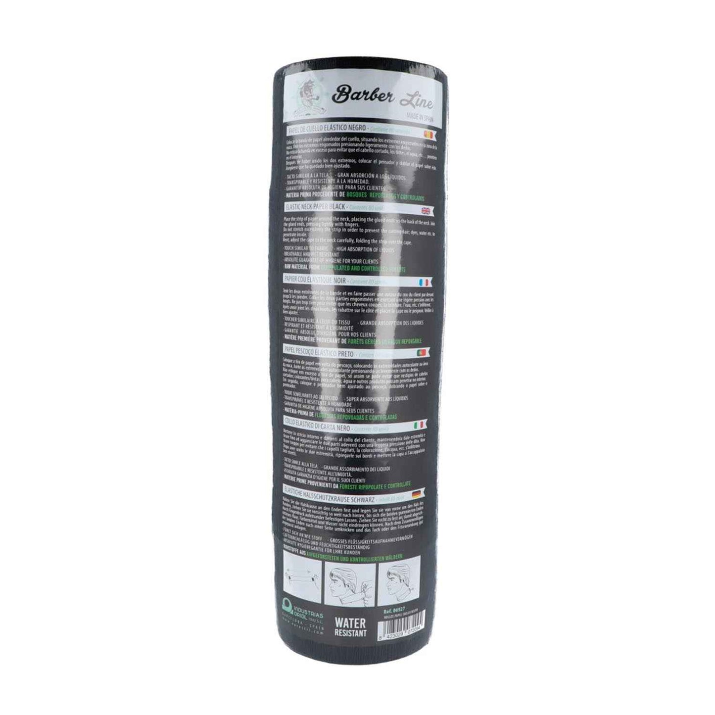 Eurostil Cabelo Papel Cuello Negro Negro 80 Servicios Pack 5Un