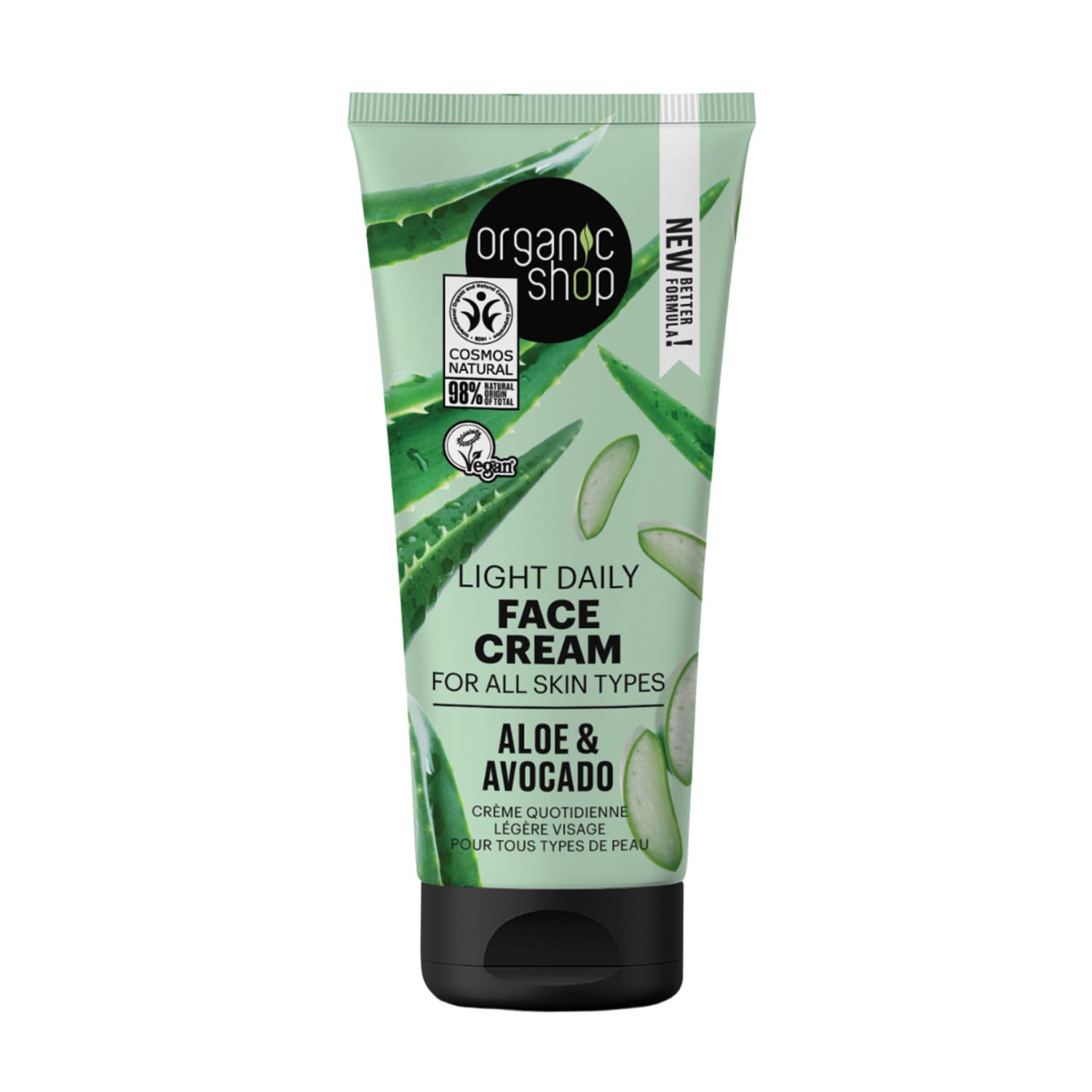 Organic Shop Aloe Crema Facial Diaria Todo Tipo De Pieles 50Ml