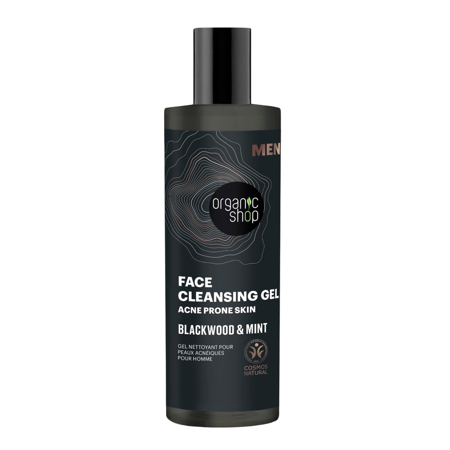 Organic Shop Men Blackwood Gel Limpeza Anti-Acne 200Ml