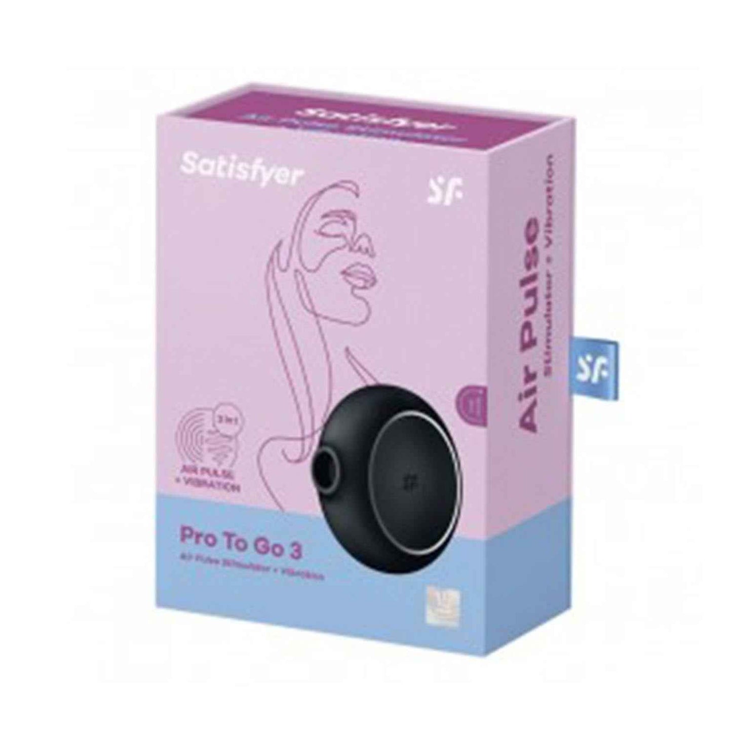 Satisfyer Pro To Go 3 Vibrador Y Estimulador De Aire Negro Negro 1Un