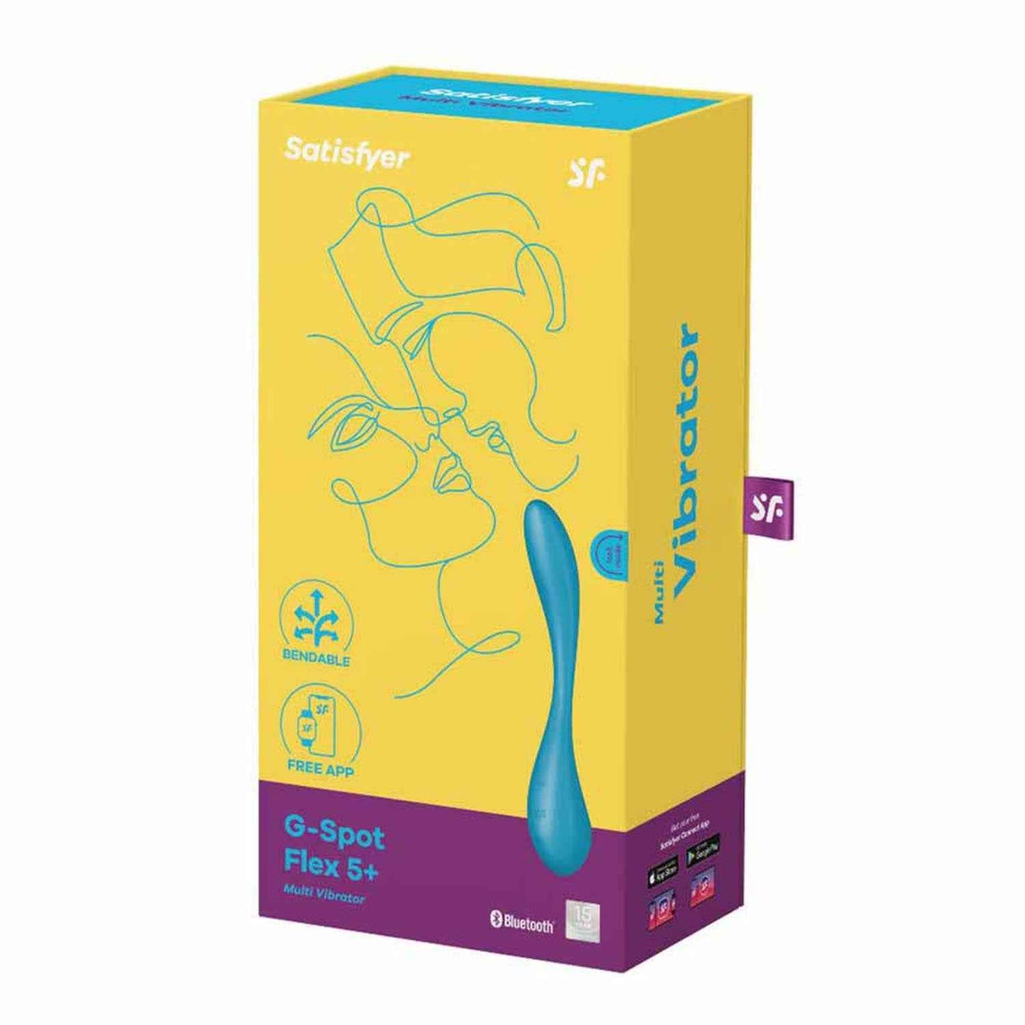 Satisfyer G-Spot Flex5+ Multi-Vibrador Azul Bluetooth 1Un