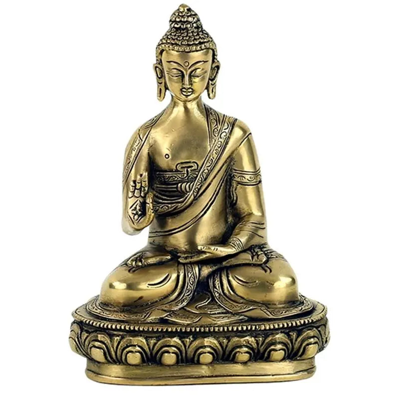 Estátua de Buda em Vitarka Mudra monocromática - 20 cm