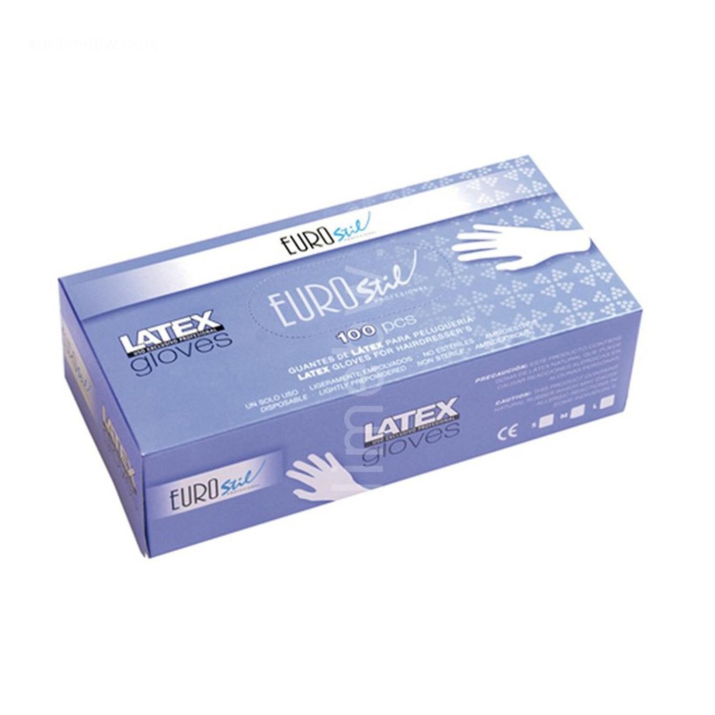 EUROSTIL BLANCO GUANTES LATEX PEQUEÑO CAJA 1UN