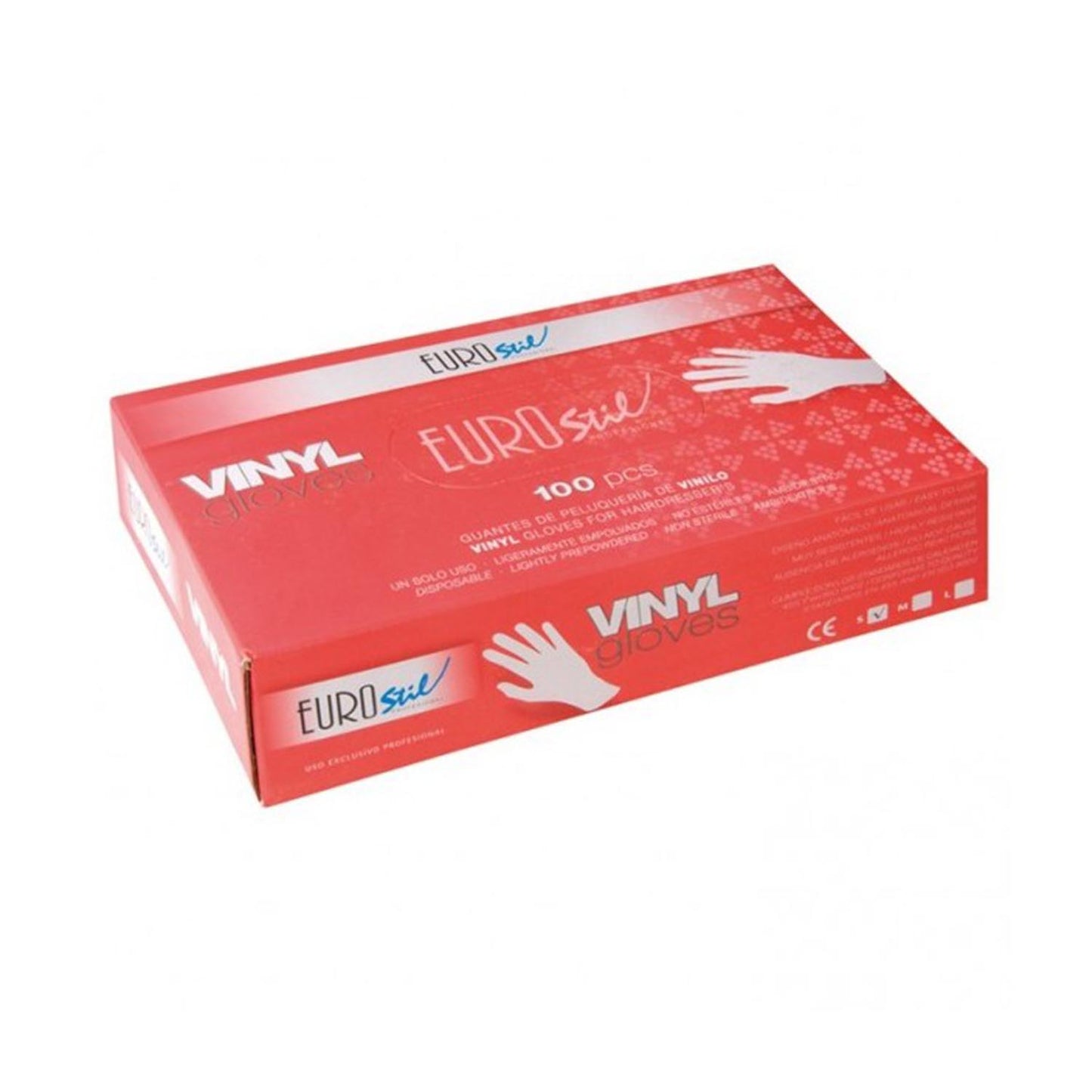 EUROSTIL CAJA GUANTES VINYL TAMAÑO MEDIANO 1UN