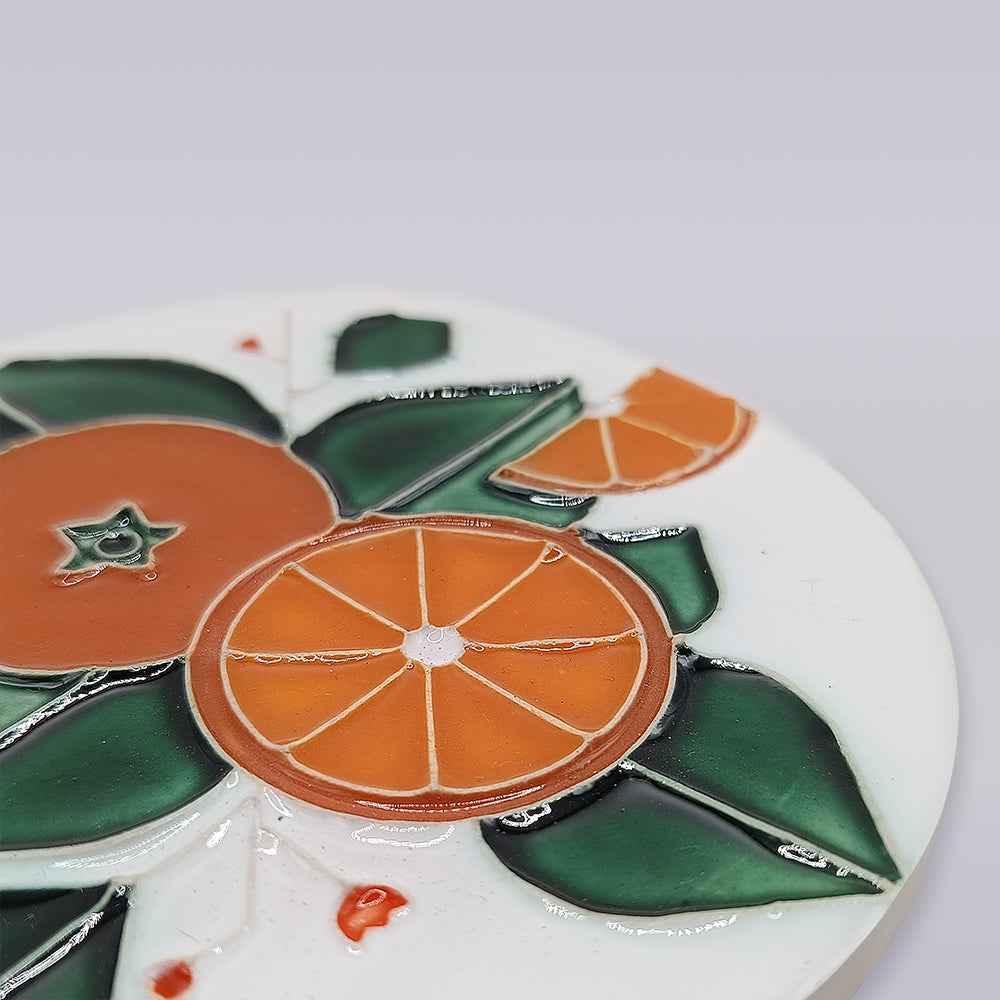 Algarve Orange Harvest Ceramic Coaster