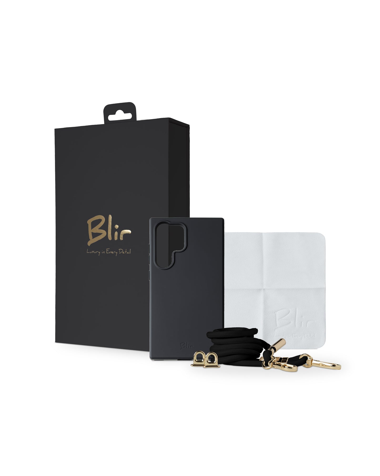 Blir Silhouette Elite - Capa de Silicone com Magsafe com Cordão Removível Preto para Samsung S24 Ultra