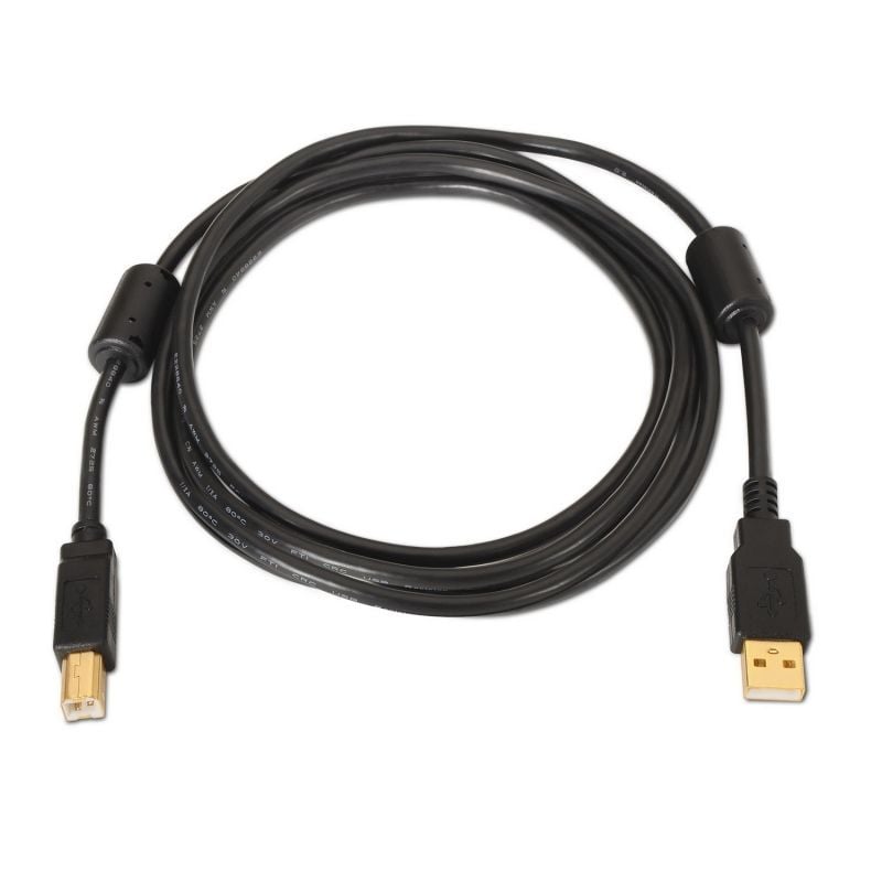 Cabo USB 2.0 para Impressora Aisens A101-0009 / USB Tipo B Macho - USB Macho / Até 2,5w / 60mbps /…