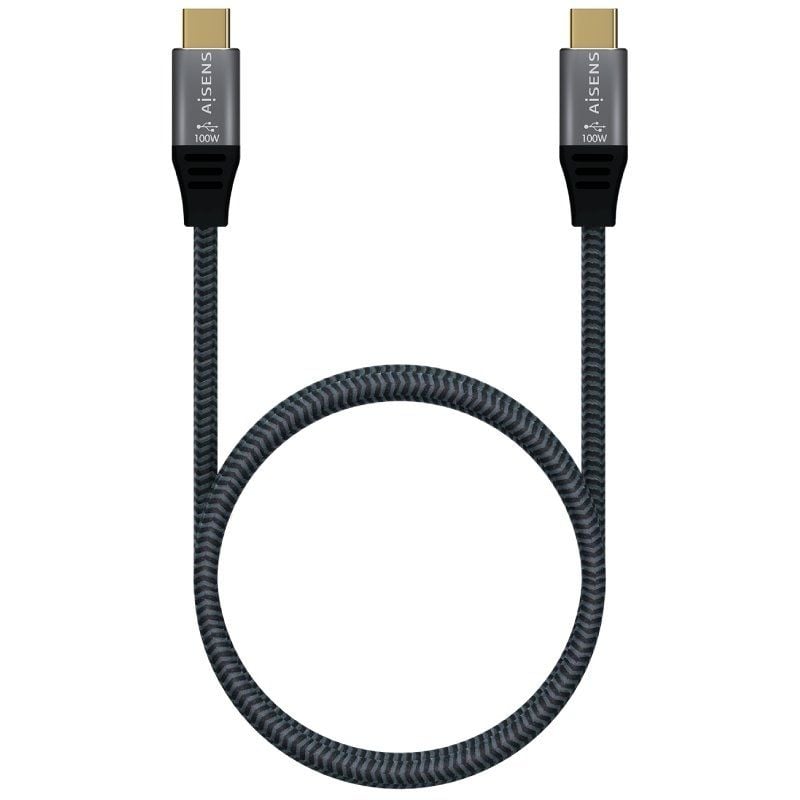 Cabo USB 3.2 Tipo C Aisens A107-0634 20GBPS 5A 100W / USB Tipo C Macho - USB Tipo C Macho / Até 100…