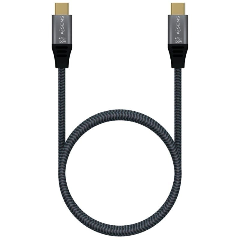 Cabo USB 3.2 Tipo C Aisens A107-0672 20GBPS 100W / USB Tipo C Macho - USB Tipo C Macho / Até 100W /…
