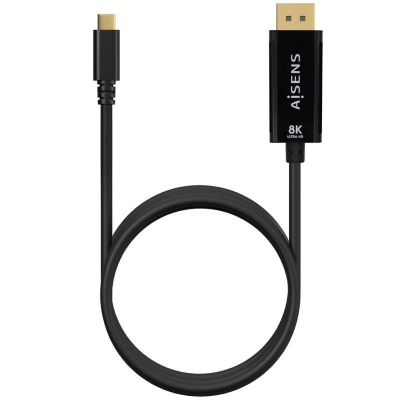 Cabo Conversor Aisens A109-0688 / USB Tipo C Macho - Displayport Macho / Até 27W / 1250mbps / 80cm…
