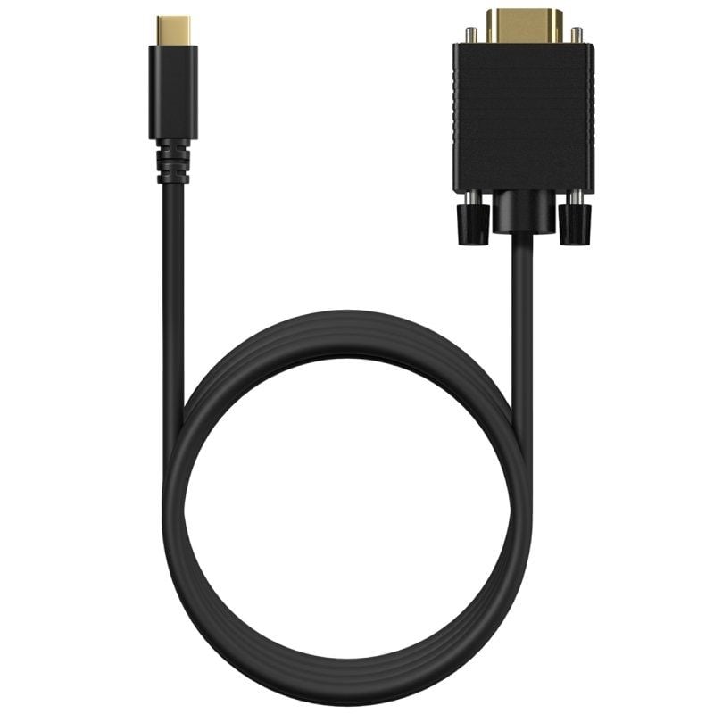 Cabo Conversor Aisens A109-0693 / USB Tipo C Macho - VGA Macho / Até 27W / 1250mbps / 1,8m / Preto