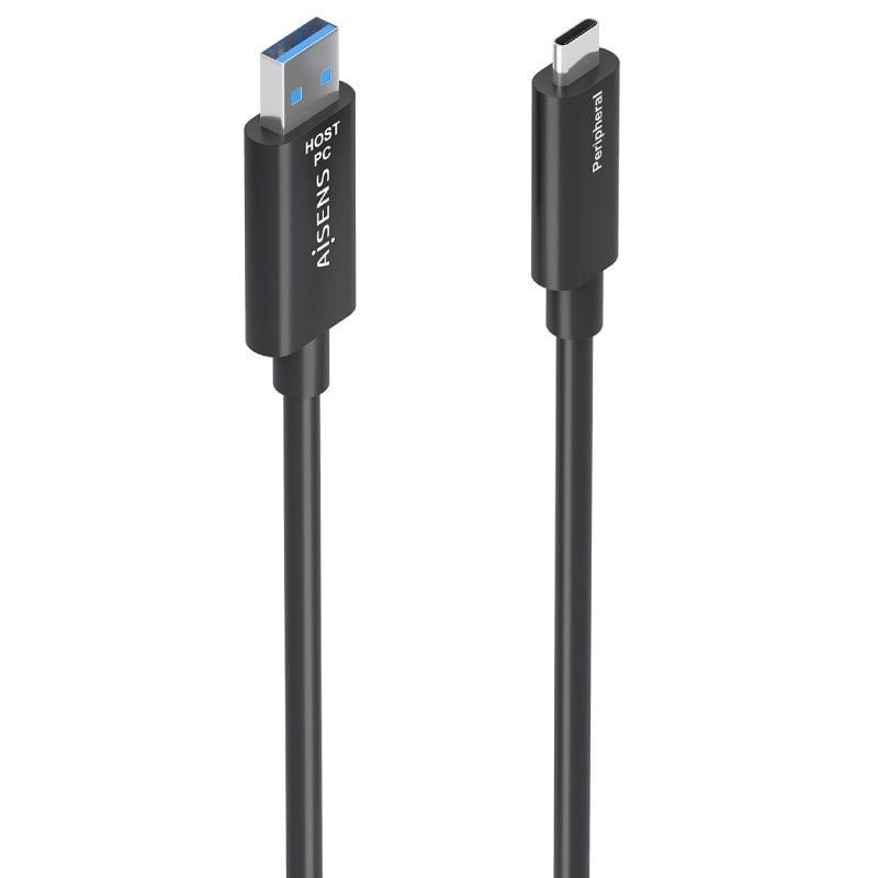 Cabo USB 3.2 Tipo C AOC Aisens A157-0925 / USB Tipo C Macho - USB Macho / 10gbps / 15m / Preto