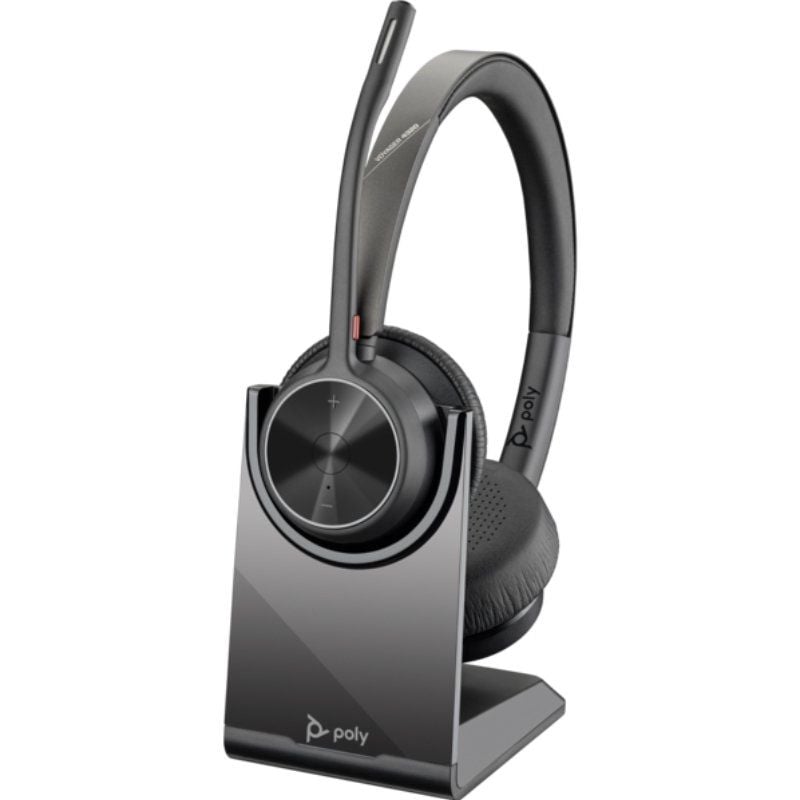 Auricular sem Fios Poly Voyager 4320 UC + Adaptador BT700 + Base de Carregamento / com Microfone /…