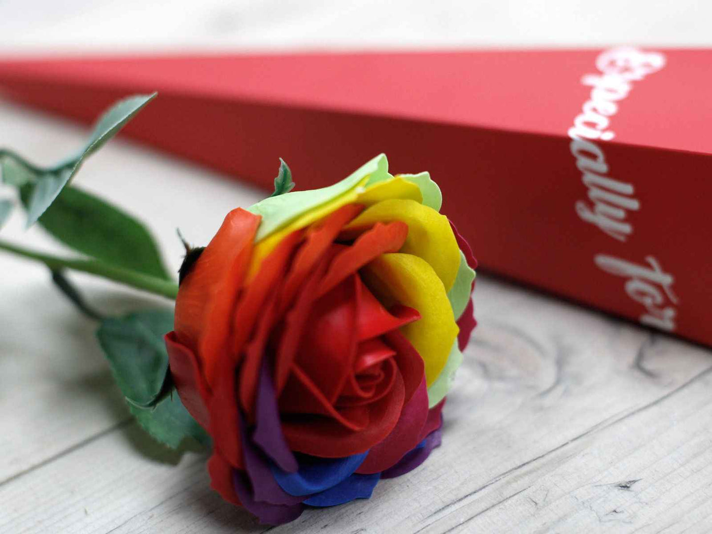 Flor de Sabão de Luxo - Arco Iris