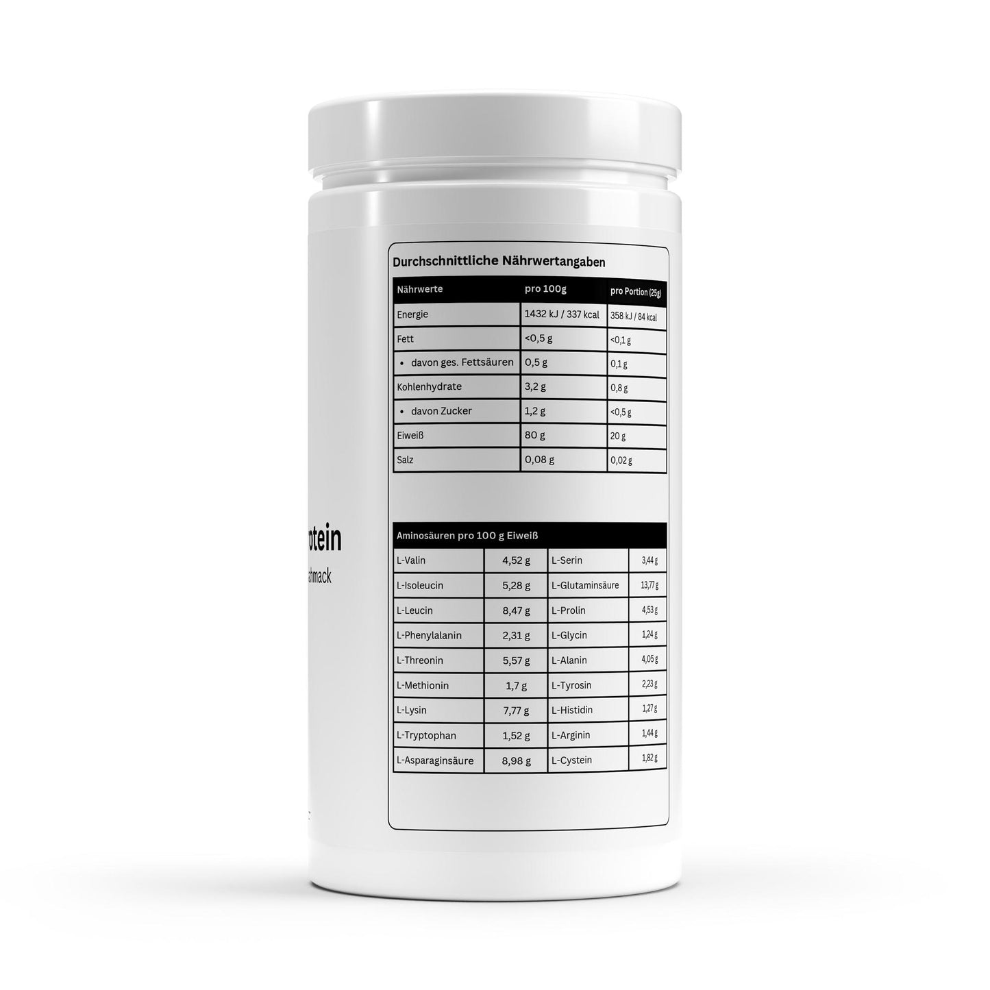 Tabela nutricional da proteína em pó sabor limão e amora da ChanceToBrand