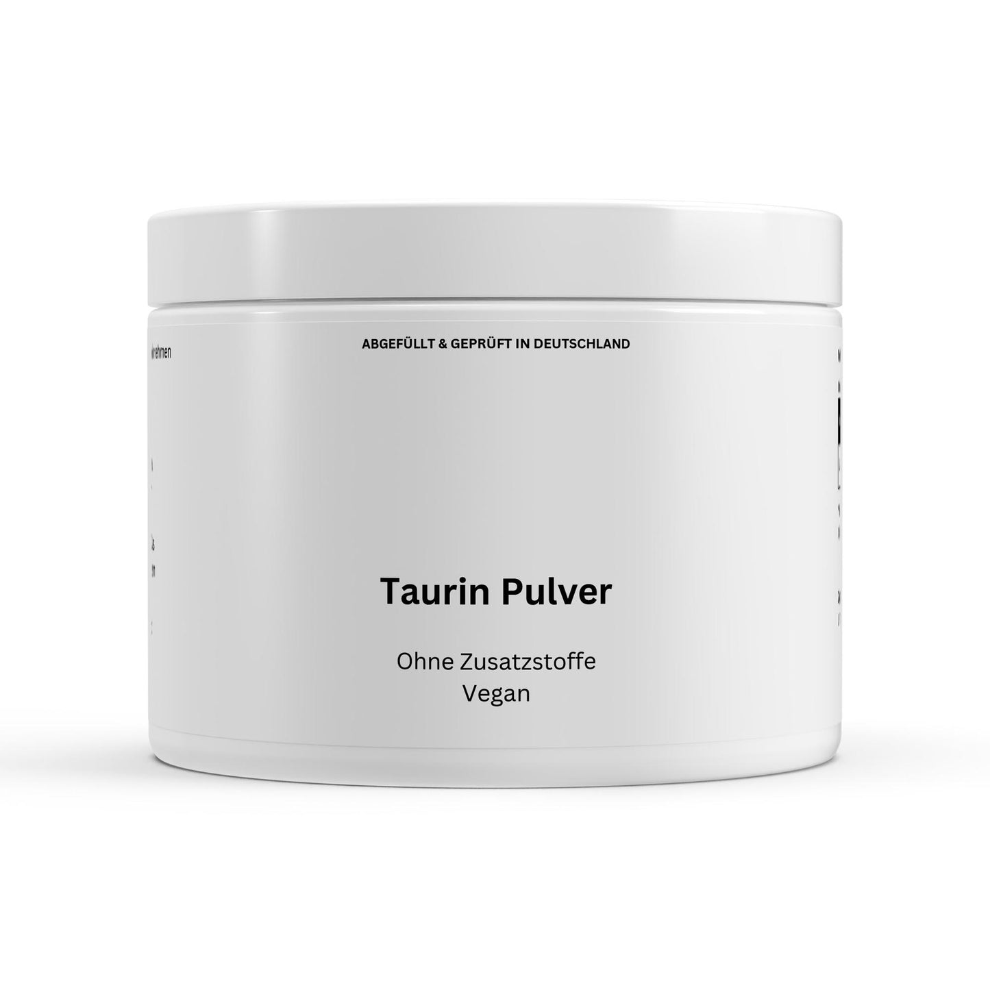Embalagem branca de produto taurina em pó vegano para comprar taurina online Portugal