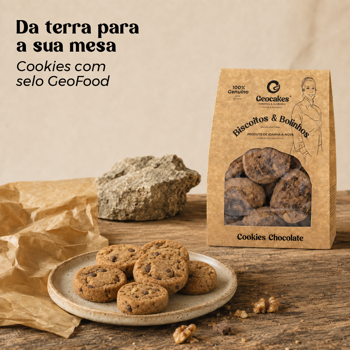 Cookies de Nozes e Chocolate da Beira Baixa