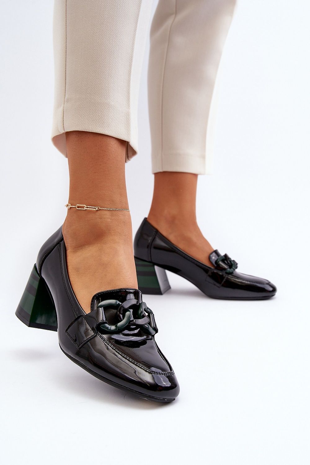 Block heel pumps model 193921