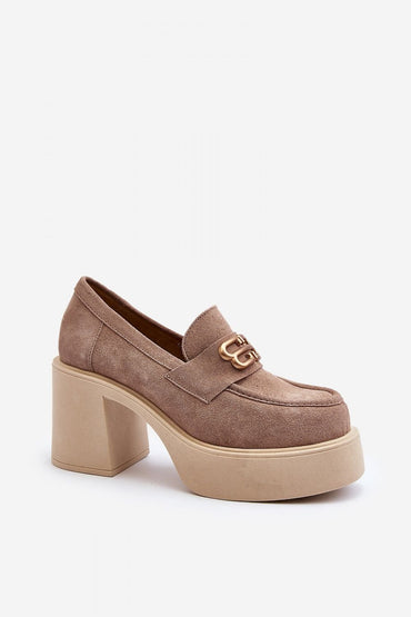 Heeled low shoes model 193930