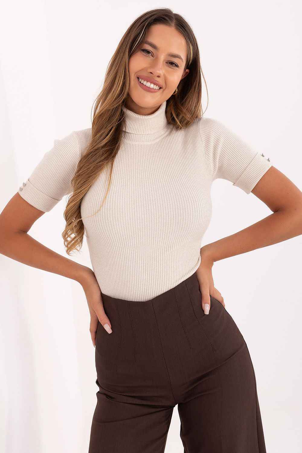 Short sleeve sweater model 217326