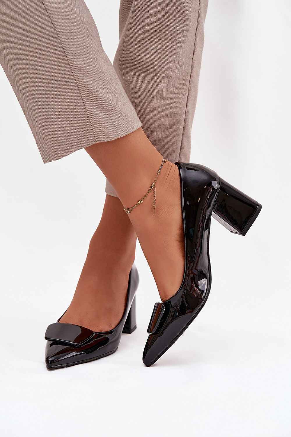 Block heel pumps model 221172