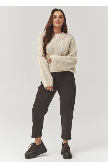 corduroy trousers model 223243 Makadamia